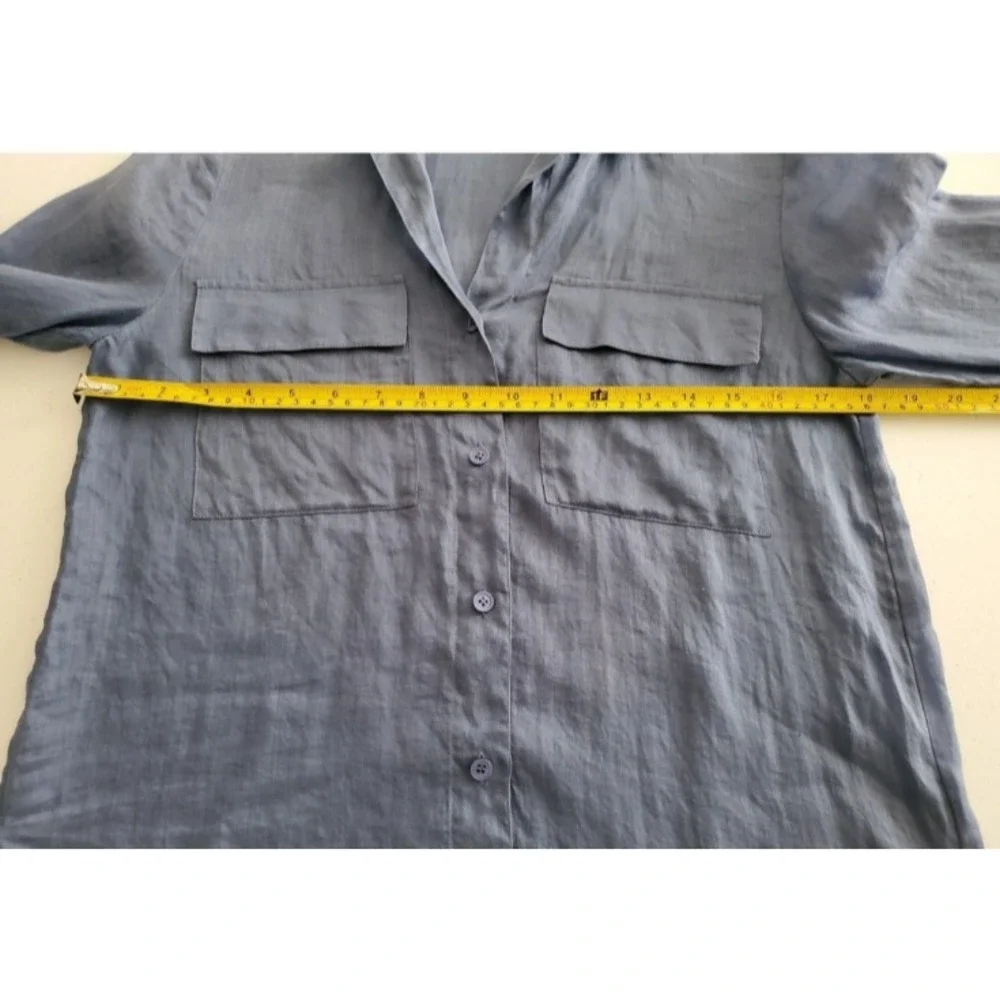 Lafayette 148 Button Down Blouse XS $298 Quiet Luxury Lightweight - Picture 6 of 13